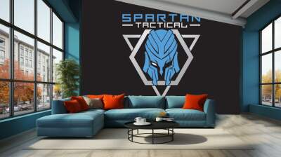 Spartan Logo. modern spartan helmet tactical logo design Wall mural