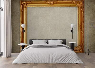 golden picture frame on wall Wall mural