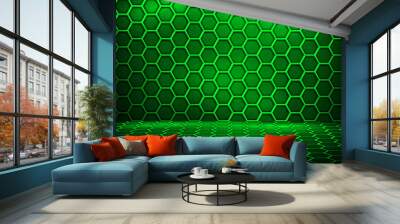 green honeycomb interior background Wall mural