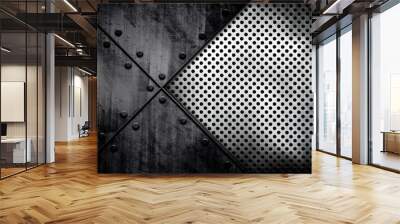 metal tank with mesh background Wall mural