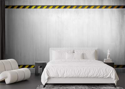 metal template with warning striped background Wall mural