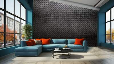 rusty black diamond plate background Wall mural