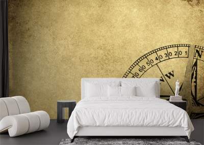 vintage paper with compass Wall mural