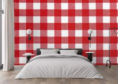 red and white checkered pattern Wall mural