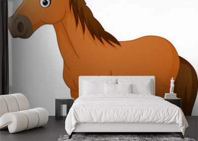 Cute horse cartoon Wall mural