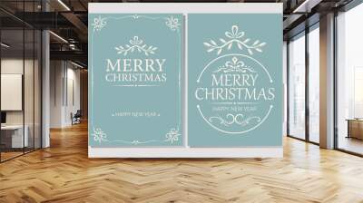 Merry Christmas and New Year greeting card Wall mural