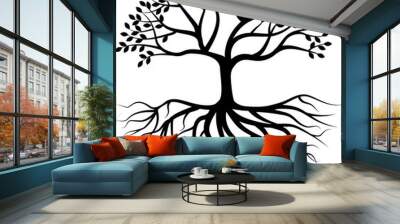 tree silhouette with root Wall mural