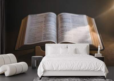 A photo of an open Bible showcasing the Book of Exodus.  Wall mural