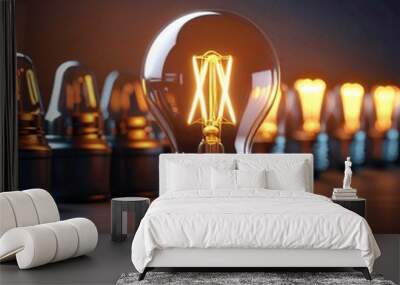 glowing light bulb Wall mural