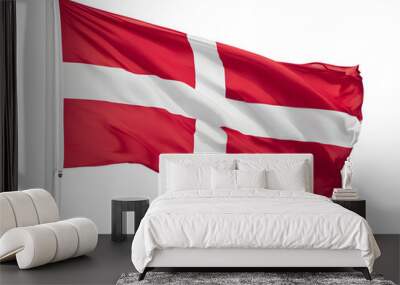 Denmark flag isolated on transparent background Wall mural