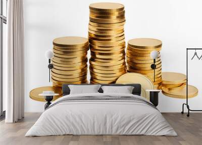 Stack of gold coins isolated on transparent background
 Wall mural