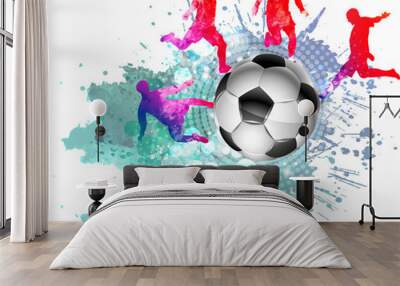 Calcio, Mondiali, Europei, Pallone, Giocatori Wall mural