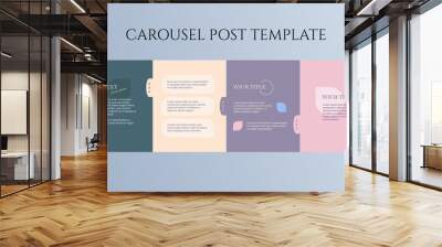 Template for carousel post in social network Wall mural