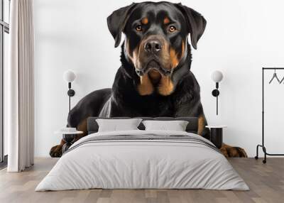 A Rottweilers Dog isolated on white plain background Wall mural