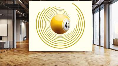 Bingo ball on circle pattern Wall mural