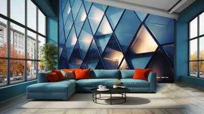 Close-up glass and steel facade modern Architecture exterior Wall mural