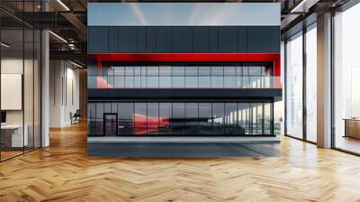 Minimalistic black and red building exterior Wall mural