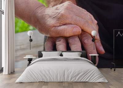 Hands of the elderly Wall mural