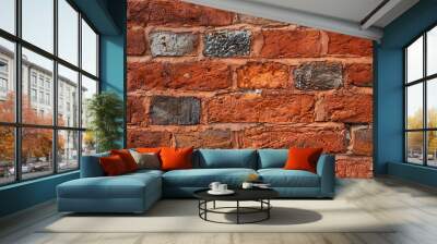 Brown brick wall close-up graphic Wall mural