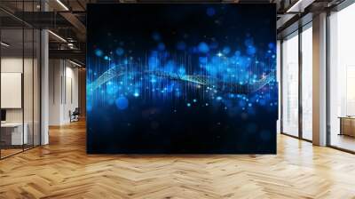 Abstract dark and blue digital background. Big data digital code, Data Communication and Transfer of DNA Biology. Futuristic information technology concept Wall mural