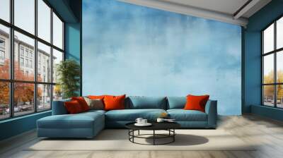 Abstract design on blue background - textured paper with watercolors Wall mural