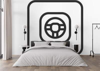 Car parts, steering wheel. Modern, simple flat vector illustration for web site or mobile app Wall mural