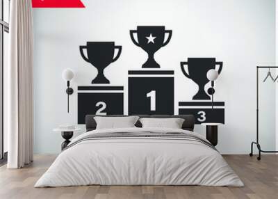 Cup vector icon. First place cup flat sign design. Reward victory cup symbol. Goblet icon. Ceremony contest cup icon. EPS 10 flat symbol pictogram. Wall mural