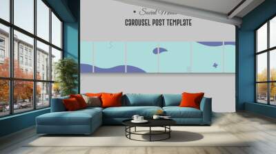 Instagram and social media carousel post template with six page Wall mural