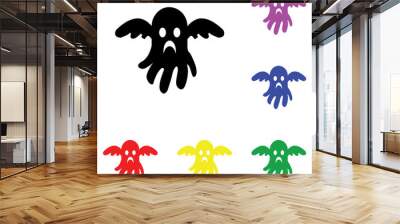 Element of ghost with wings in multi colored icons. Premium quality graphic design icon. Simple icon for websites, web design, mobile app, info graphics Wall mural