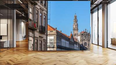 Panoramic of Porto with the Clerigos church and tower Wall mural