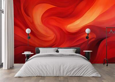 A vivid display of swirling red and orange hues that evoke a sense of dynamic movement and passion Wall mural