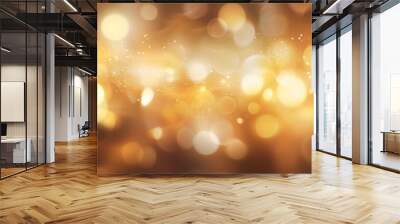 soft golden bokeh lights create a warm, inviting abstract background the sparkly details give a feel Wall mural