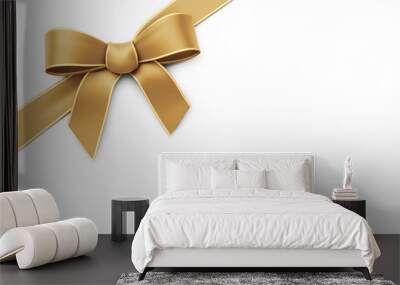 Golden ribbon with bow - corner Wall mural