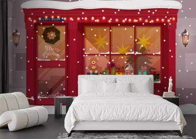 christmas gift or presents shop, store Wall mural