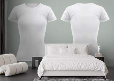 Closeup of realistic woman or 3d women t-shirt Wall mural