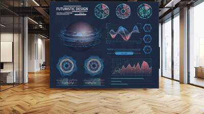 Infographic in futuristic design. Science theme Wall mural