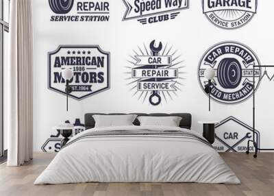 Logo for car repair service station, maintenance Wall mural