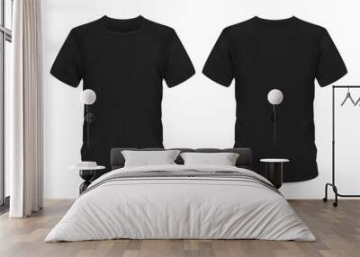 Mockup template, men black t-shirt short sleeve Wall mural