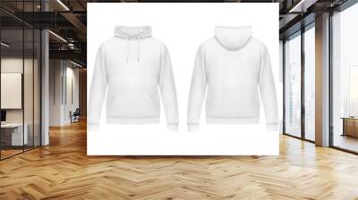 Realistic white hoodie or hoody for man,sweatshirt Wall mural