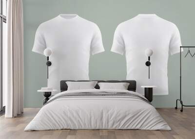 Set of isolated white t-shirt or realistic apparel Wall mural