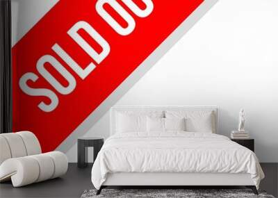 Corner Ribbon Sold Out Banner Vector, Illustration Wall mural