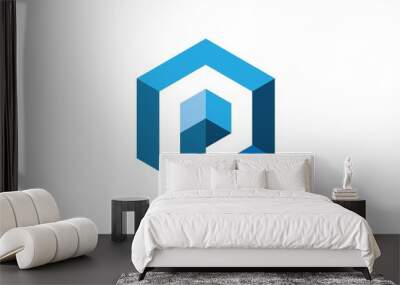 P Hexagon Logo Wall mural