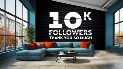 Thank you 10K followers background template. Wall mural