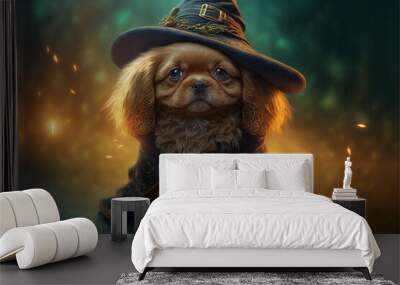 dog with a hat Wall mural