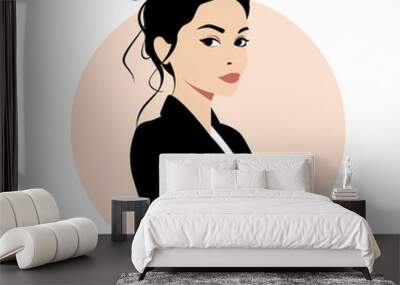 illustration of successful woman, businesswoman dressed in a business suit, isolated flat vector modern business illustration, full of success and motivation Wall mural