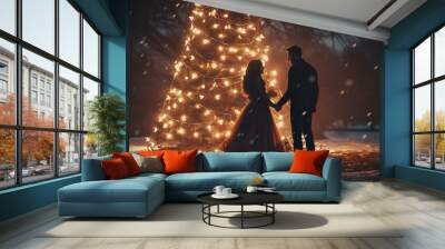 a happy couple Wall mural