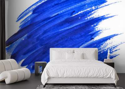 Blue watercolor texture paint stain shining brush stroke Wall mural