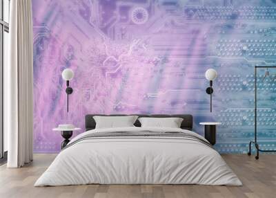 Circuit board. Electronic computer hardware technology. Motherbo Wall mural