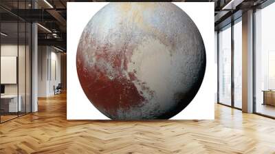 Full disk of planet Pluto globe from space isolated on white background. Elements of this image furnished by NASA. Wall mural