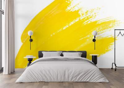 Yellow watercolor texture paint stain shining brush stroke Wall mural